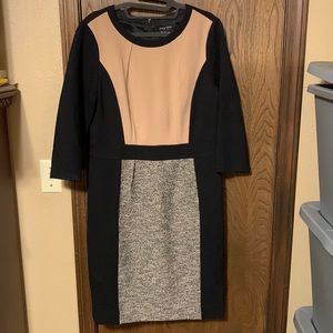 Etcetera Black and Tan Dress with 3/4 length sleeves, 12